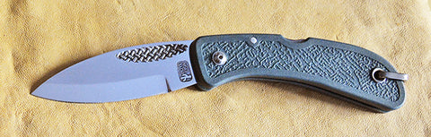 Boye Cobalt Basketweave Lockback Folding Pocket Knife with Blue Handle.