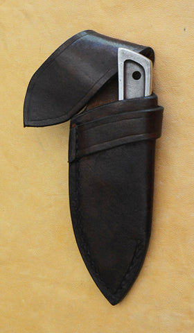 Boye Basic 1 with Plain Etched Blade and Leather Flap Sheath.