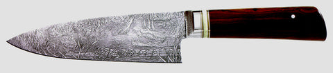 6 inch Chef's Knife with Alligators Custom Etching