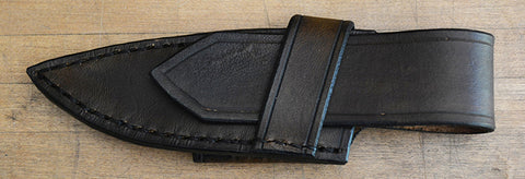 Horizontal Carry Dark Brown Leather Belt Sheath for Boye Basic 2