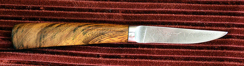 3 inch Paring Knife with 'Bear Paws' Etching & Desert Ironwood Handle.