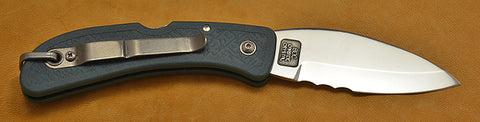 Boye Cobalt Blue Whale Lockback Folding Pocket Knife with Blue Handle, Serrations, and Marlin Spike-2.