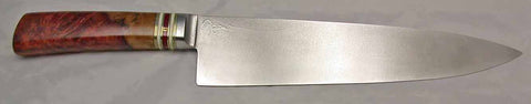 Back 10 Inch Chef's Knife with 'School of Fish' Etching and Cocobolo Handle 