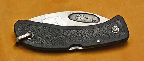 Boye Bow Hunter Lockback Folding Pocket Knife with 'Lescaux Bison' Etching.