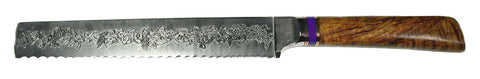 8 inch Bread Knife with 'Grapevine' Etching.