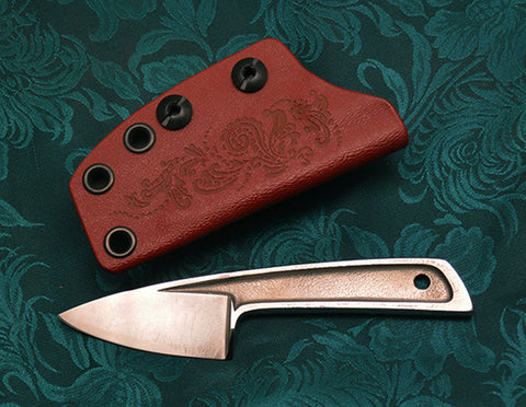 Boye Basic 1 with Plain Etched Blade and Scroll Etched Kydex Sheath.