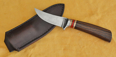 3 inch Trailing Point Skinner with Plain Etched Blade and Cocobolo Handle.
