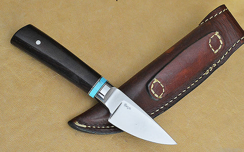 David Boye-made 2 inch Dropped Edge Utility Knife with 'Basketweave' Etching.