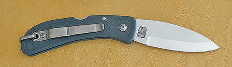 Boye Cobalt Prophet Lockback Folding Pocket Knife with Blue Handle.