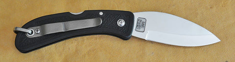 Boye Cobalt Blue Whale Lockback Folding Pocket Knife with Black Zytel Handle.