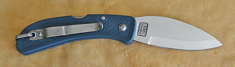 Boye Cobalt Blue Whale Lockback Folding Pocket Knife with Blue Handle.