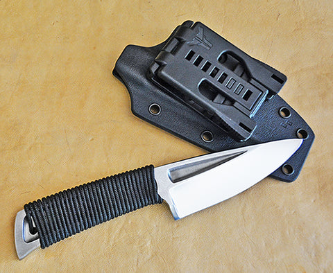 Boye Basic 3 Cobalt with Cord-Wrapped Handle, Kydex Sheath & Tek Lok.