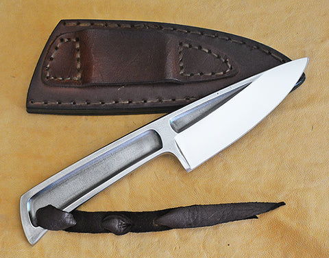 Boye Basic 3 Cobalt with Leather Pouch Sheath and Lanyard.