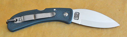 Boye Cobalt Eagle Wing Lockback Folding Pocket Knife with Blue Handle.