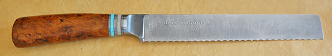 8 inch Bread and Challah Knife with 'Hamotsi Prayer' & 'Wheat Sheaves' Etching.