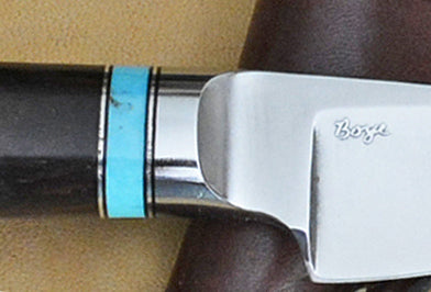 David Boye-made 2 inch Dropped Edge Utility Knife with 'Basketweave' Etching.