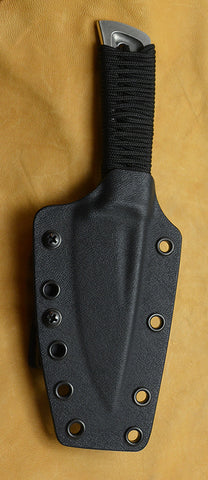 Boye Basic 3 Cobalt with Engraved Initials, Cord-Wrapped Handle, Kydex Sheath & Tek Lok.