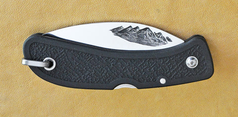 Boye Cobalt Mountain Lockback Folding Pocket Knife with Black Handle - Second
