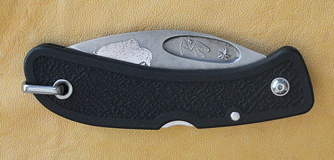 Boye Bow Hunter Lockback Folding Knife with 'Lescaux Bison' and 'Bow Hunter' Etching.