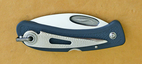 Boye Cobalt Blue Whale Lockback Folding Pocket Knife with Blue Handle & Marlin Spike.