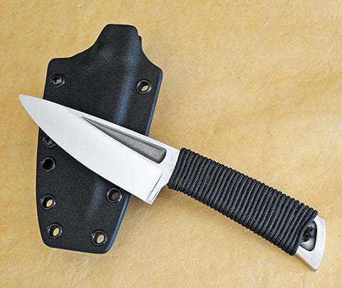 Boye Basic 3 Cobalt with Cord-Wrapped Handle, Kydex Sheath & Tek Lok.