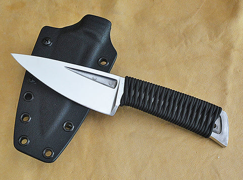Boye Basic 3 Cobalt with Cord-Wrapped Handle, Kydex Sheath & Tek Lok.