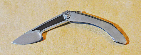 Boye Mini-Tweezerlock Folder with Cobalt Blade & Desert Ironwood Inlay.