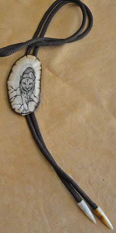 Bolotie with Cougar Scrimshaw.