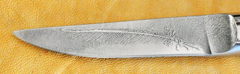 3 inch Paring Knife with 'Feather' Etching & Desert Ironwood Handle.