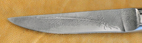 3 inch Paring Knife with 'Feather' Etching & Desert Ironwood Handle.