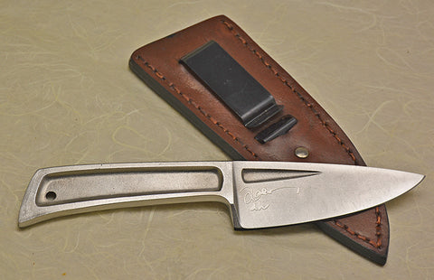 Boye Basic 3 with Plain Etched Blade and Leather Sheath.