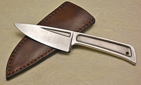 Boye Basic 3 with Plain Etched Blade and Leather Sheath.