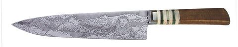 10 inch Chef's Knife with 'Pride of Lions' Etching.