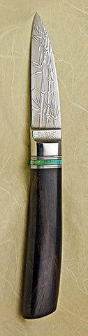 2.5 inch Persona Paring Knife with '3-Stalk Bamboo'  Etching.