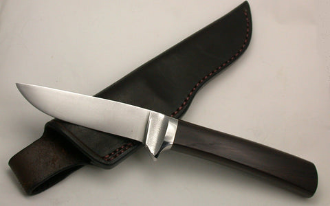 4 inch Dropped Point Hunter with Plain Etched Blade - 3.