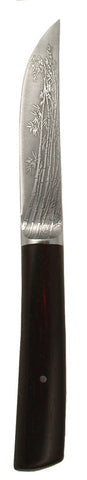 4.5 inch Kitchen Utility Knife with 'Filigree Bamboo' Etching.