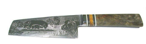 6 inch Chopper with 'Hippos' Etching.