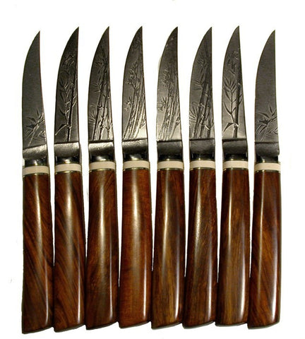 8 Piece Steak/Table Set with 'Bamboo' Etchings.