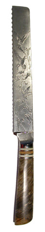 8 inch Bread Knife with 'Hummingbirds' Etching.