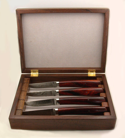 4 Piece Table Knife Set with Custom Storage Box.