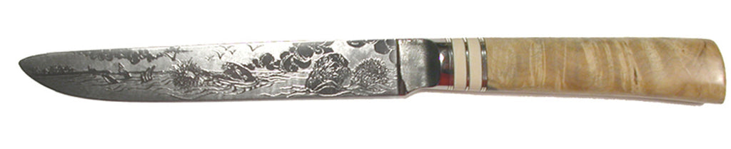 6.5 inch Sandwich Knife with 'Sea Otters' Etching.