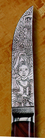 4.5 inch Kitchen Utility Knife with Vasilisa and Baba Yaga.