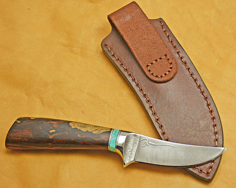 3 inch Trailing Point Skinner with 'Feather' Etching-2nd.