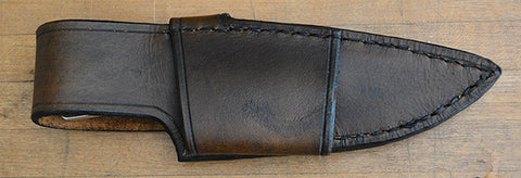 Horizontal Carry Dark Brown Leather Belt Sheath for Boye Basic 2
