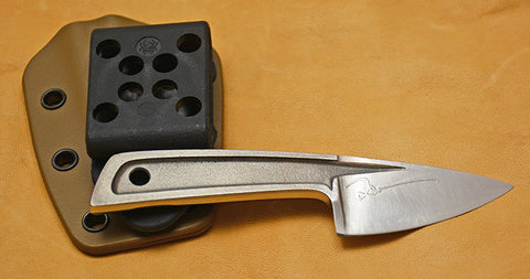 Boye Basic 1 with 'Bear Paws' Etching and Kydex Sheath with Laser Engraved Bear Paws.