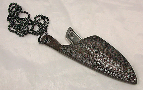 Sub-Basic Dark Brown Ostrich Double-sided Neck Sheath.