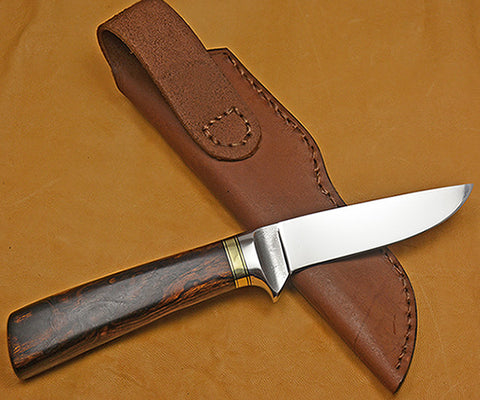 4 inch Dropped Point Hunter with Dendritic Cobalt Blade and Desert Ironwood Handle.