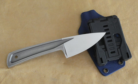 Boye Basic 2 Cobalt, New Style, and Blue Kydex Sheath with TekLok.