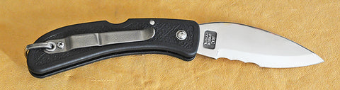 Boye Cobalt Mountain Lockback Folding Pocket Knife with Black Handle and Marlin Spike--Second.