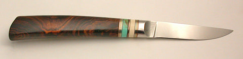 3 inch Paring Knife with Dendritic Cobalt Blade and Ironwood Handle.